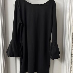 Ella Samani Size 3X bodycon mini dress with low-neck back & large puffy sleeves
